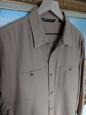 Travis Mathew Tan Casual Button-Up Shirt
